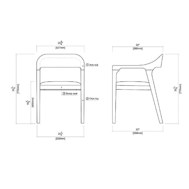 Rubberwood Dining Armchairs