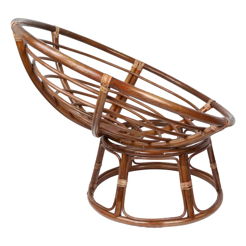42-Inch Papasan Chair with Patterned Polyester Cushion