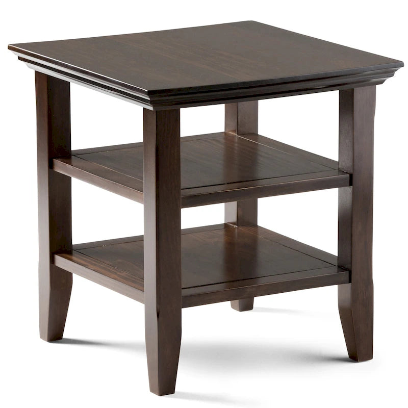 Solid Wood Square Transitional End Table - 19" Wide