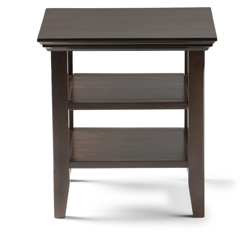 Solid Wood Square Transitional End Table - 19" Wide