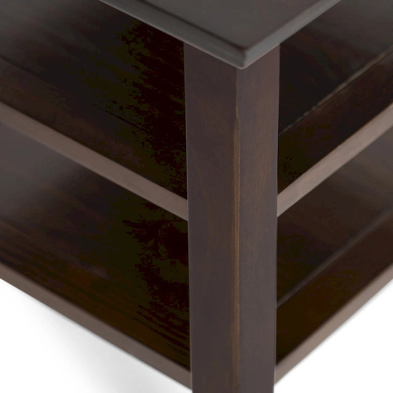 Solid Wood Square Transitional End Table - 19" Wide