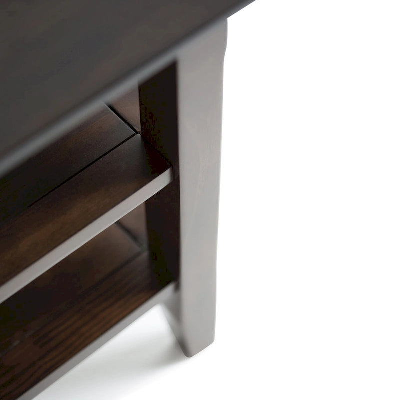 Solid Wood Square Transitional End Table - 19" Wide