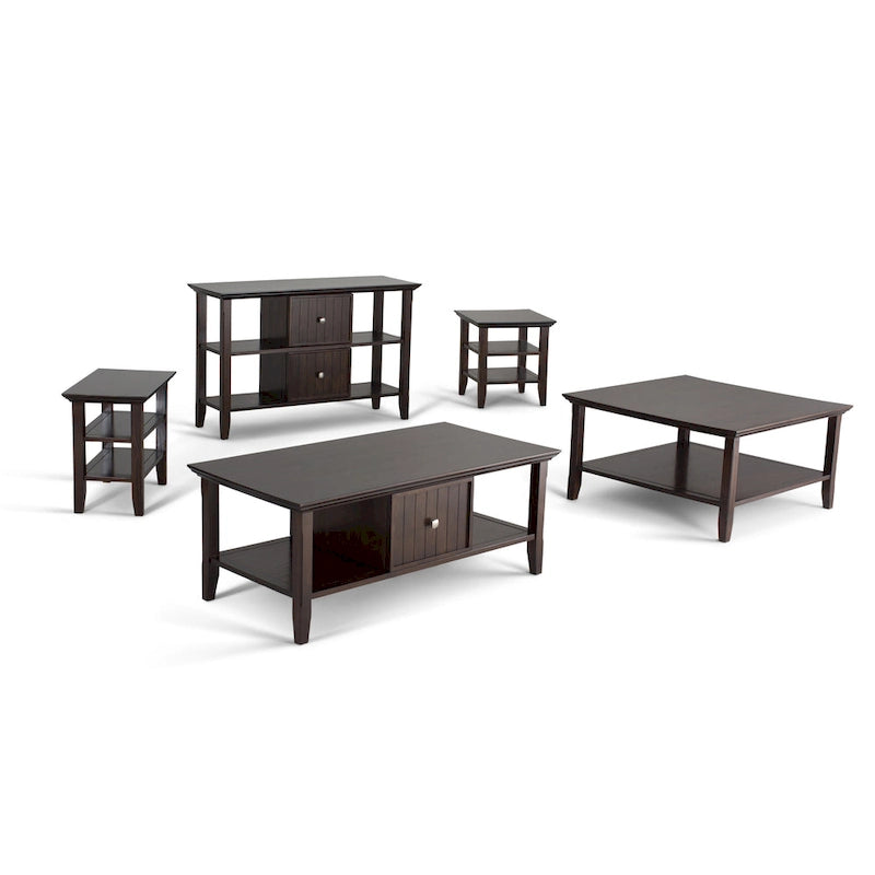 Solid Wood Square Transitional End Table - 19" Wide