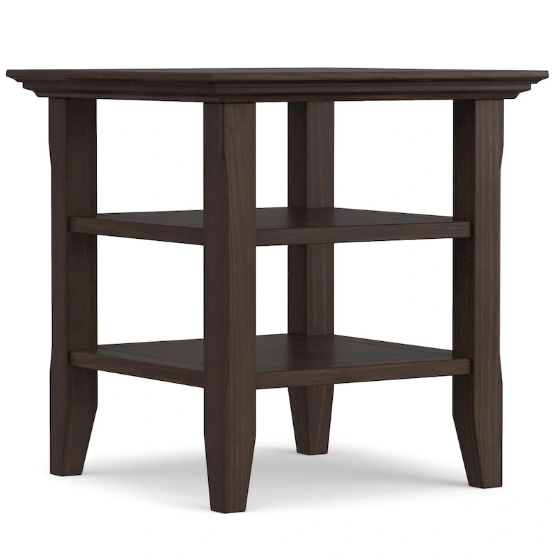 Solid Wood Square Transitional End Table - 19" Wide