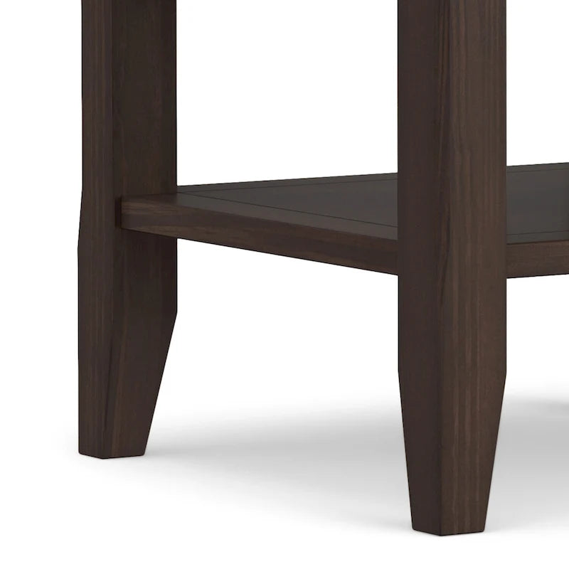Solid Wood Square Transitional End Table - 19" Wide