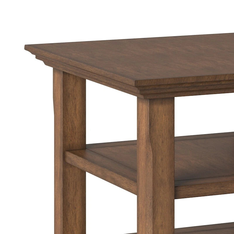 Solid Wood Square Transitional End Table - 19" Wide