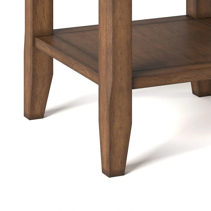 Solid Wood Square Transitional End Table - 19" Wide