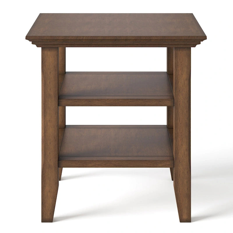 Solid Wood Square Transitional End Table - 19" Wide