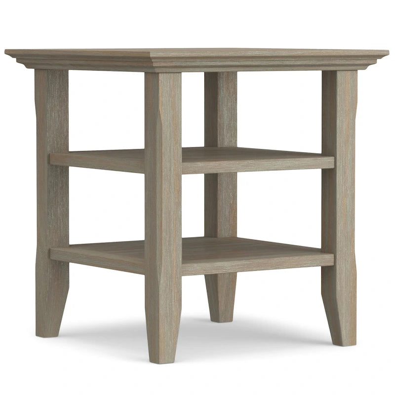 Solid Wood Square Transitional End Table - 19" Wide