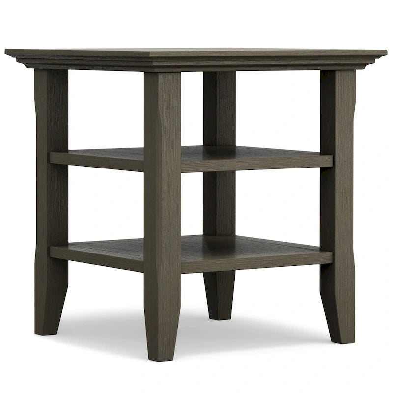Solid Wood Square Transitional End Table - 19" Wide