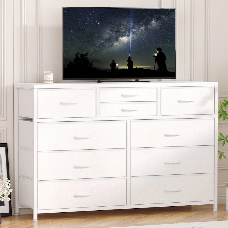 10-Drawer Dresser and TV Stand - Modern, Fits TVs up to 55"