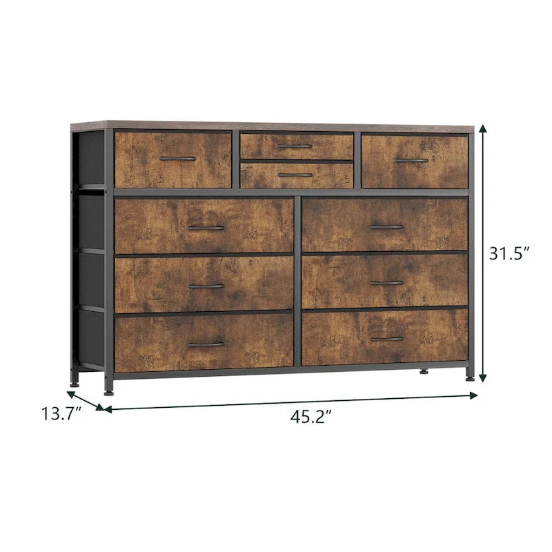 10-Drawer Dresser and TV Stand - Modern, Fits TVs up to 55"