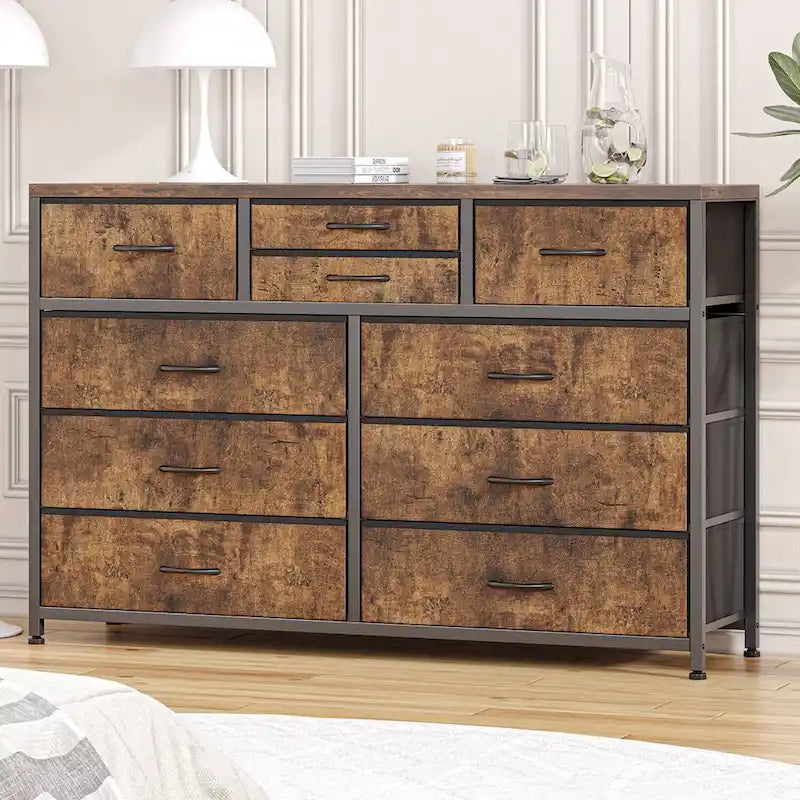 10-Drawer Dresser and TV Stand - Modern, Fits TVs up to 55"