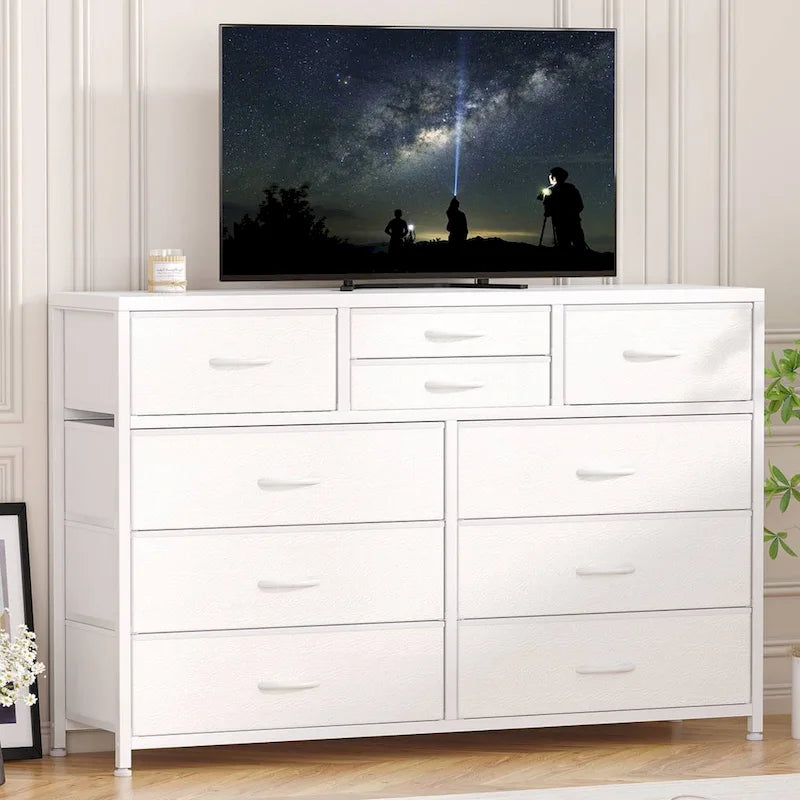 10-Drawer Dresser and TV Stand - Modern, Fits TVs up to 55"