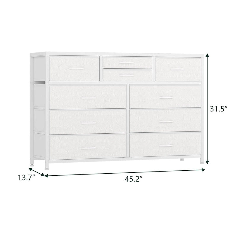 10-Drawer Dresser and TV Stand - Modern, Fits TVs up to 55"