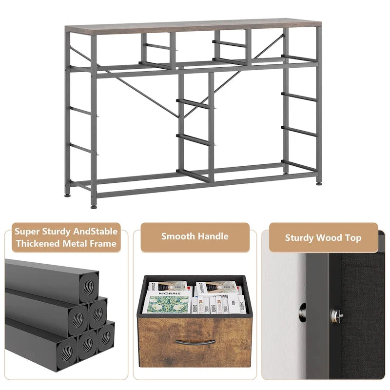 10-Drawer Dresser and TV Stand - Modern, Fits TVs up to 55"