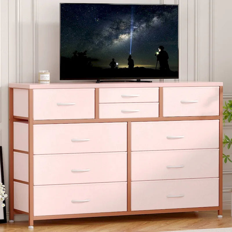 10-Drawer Dresser and TV Stand - Modern, Fits TVs up to 55"