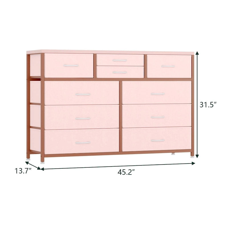 10-Drawer Dresser and TV Stand - Modern, Fits TVs up to 55"