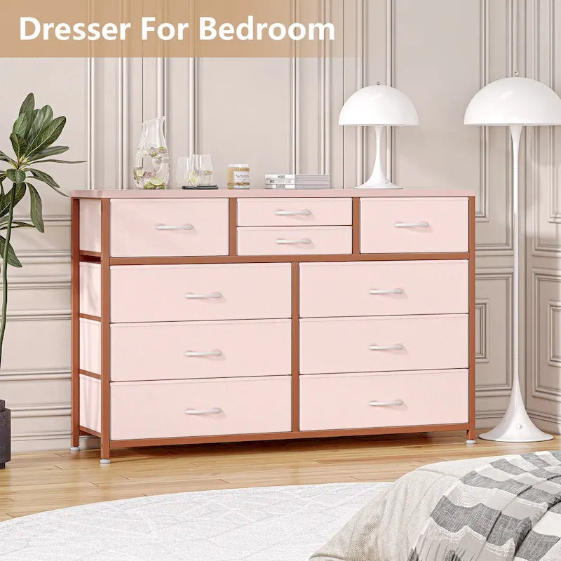 10-Drawer Dresser and TV Stand - Modern, Fits TVs up to 55"