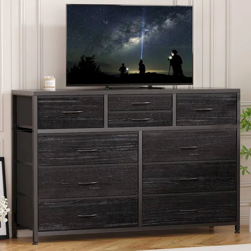 10-Drawer Dresser and TV Stand - Modern, Fits TVs up to 55"