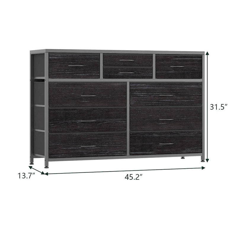 10-Drawer Dresser and TV Stand - Modern, Fits TVs up to 55"