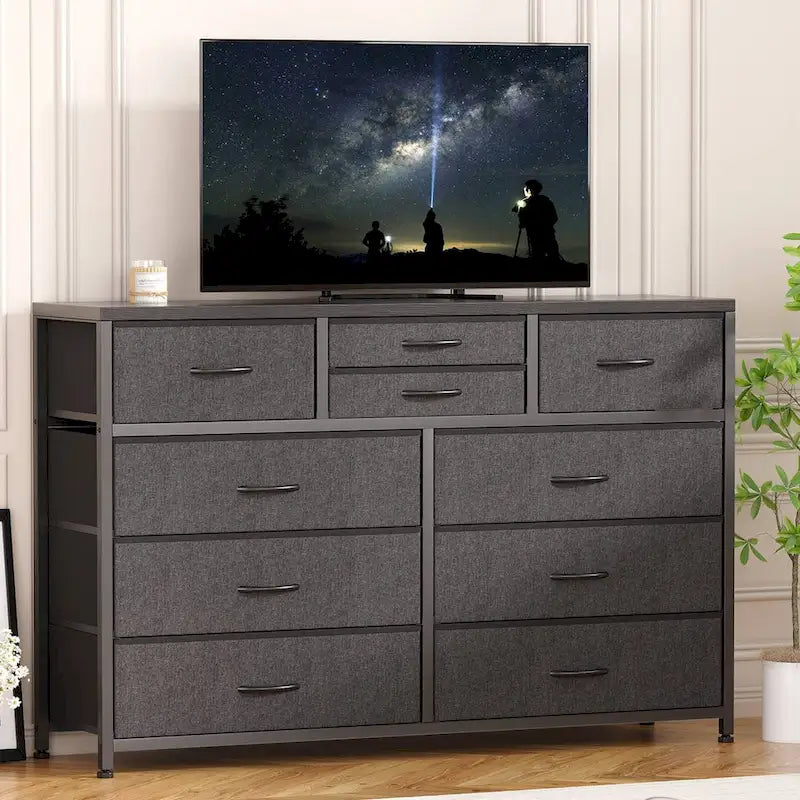 10-Drawer Dresser and TV Stand - Modern, Fits TVs up to 55"