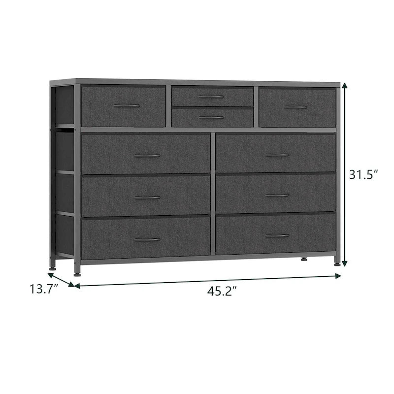 10-Drawer Dresser and TV Stand - Modern, Fits TVs up to 55"