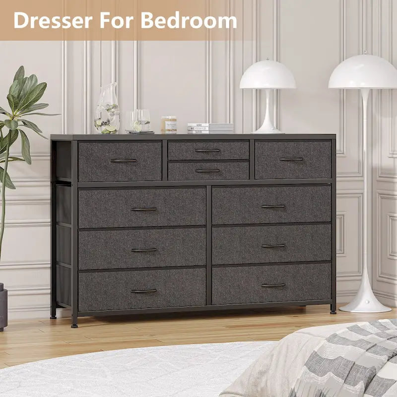 10-Drawer Dresser and TV Stand - Modern, Fits TVs up to 55"