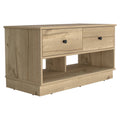 36-Inch Wide Storage Bench with 2 Open Shelves and 2 Drawers