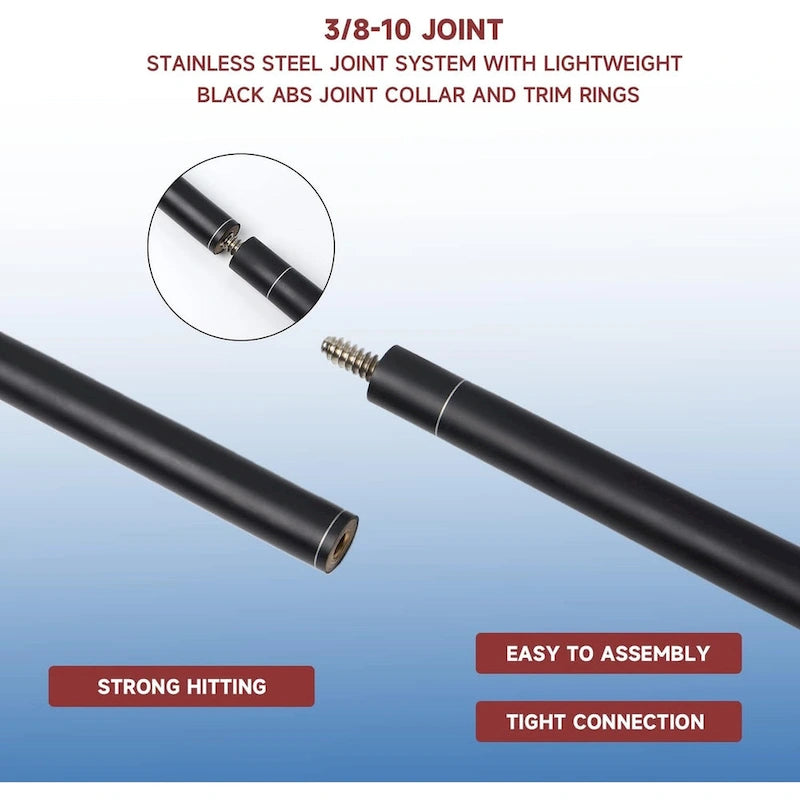 58" 2-Piece Fiberglass Graphite Composite Pool Cue Stick