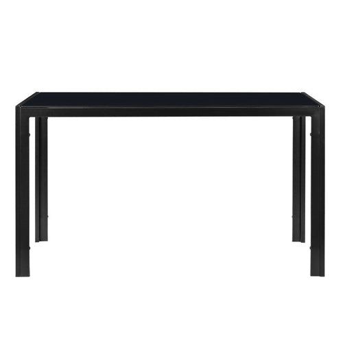 Table de salle à manger moderne en verre 6 places noire