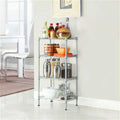 4-Shelf Carbon Steel Assembly Storage Rack - Silver Grey
