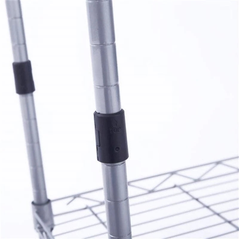 4-Shelf Carbon Steel Assembly Storage Rack - Silver Grey