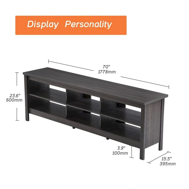 TV Stand for 75 Inch TV, Wood Entertainment Center with Storage, 70