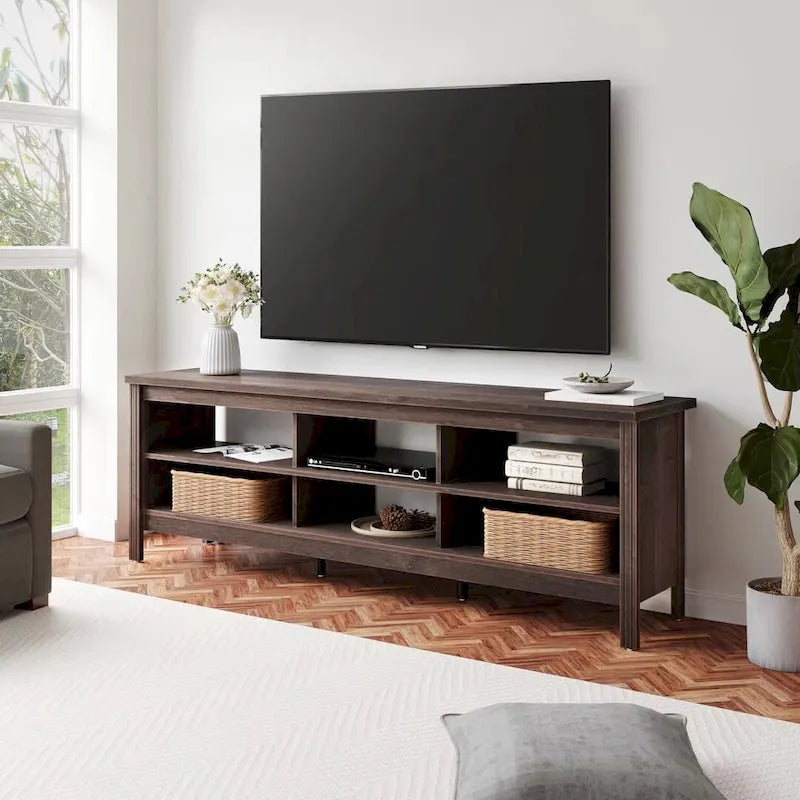 TV Stand for 75 Inch TV, Wood Entertainment Center with Storage, 70