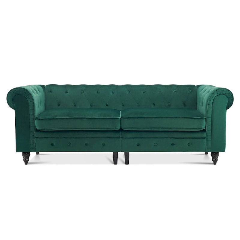Small Velvet Tufting Sofa - Mid Century Vintage