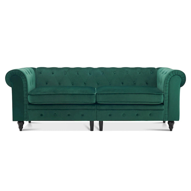 Small Velvet Tufting Sofa - Mid Century Vintage