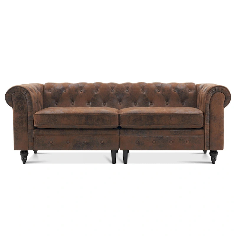 Small Velvet Tufting Sofa - Mid Century Vintage