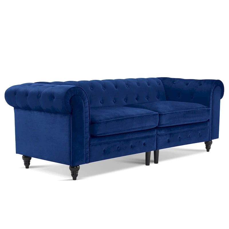 Small Velvet Tufting Sofa - Mid Century Vintage