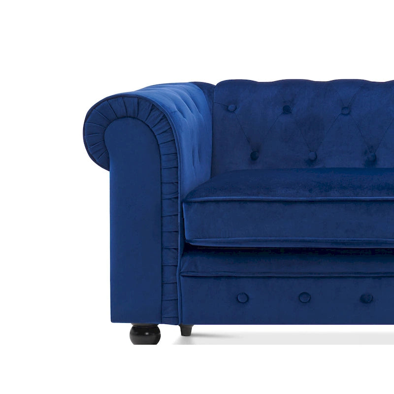 Small Velvet Tufting Sofa - Mid Century Vintage