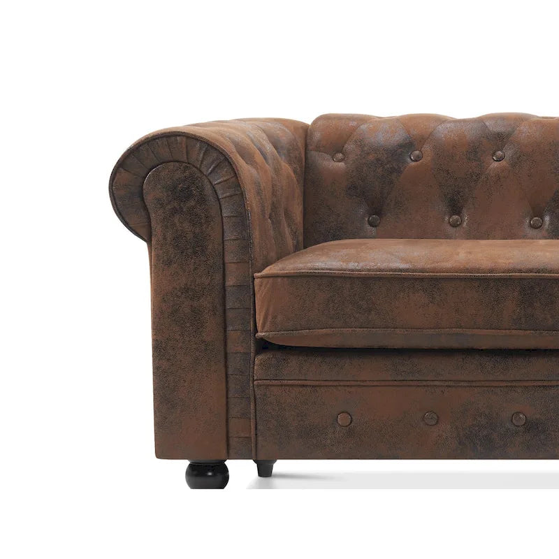 Small Velvet Tufting Sofa - Mid Century Vintage