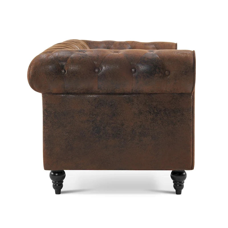 Small Velvet Tufting Sofa - Mid Century Vintage