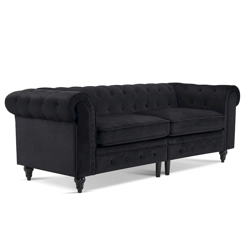 Small Velvet Tufting Sofa - Mid Century Vintage