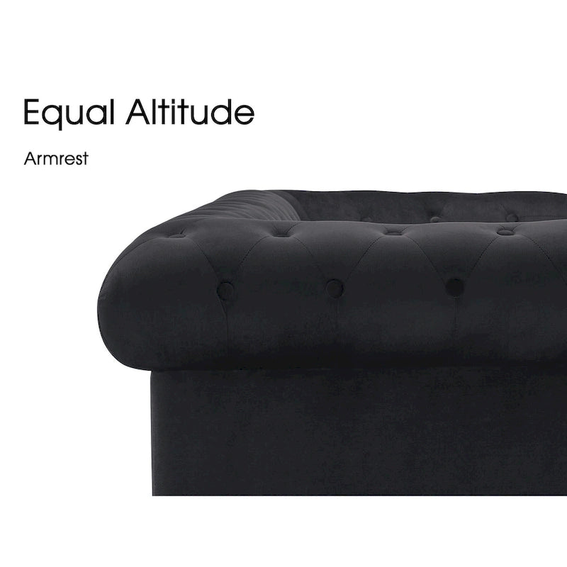 Small Velvet Tufting Sofa - Mid Century Vintage