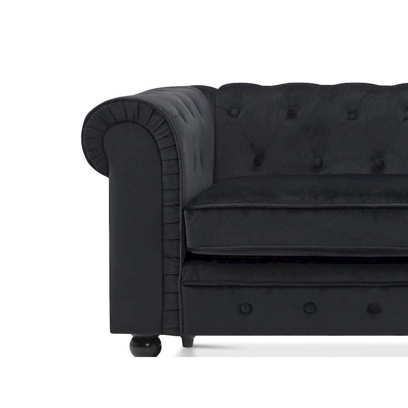 Small Velvet Tufting Sofa - Mid Century Vintage