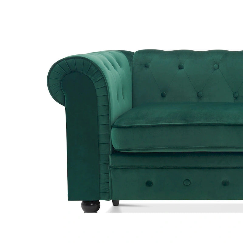 Small Velvet Tufting Sofa - Mid Century Vintage