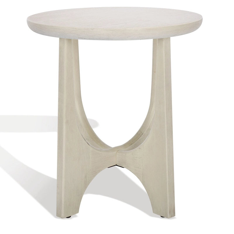 Mid-Century Wood Accent Table with Whitewash Finish - 20W x 20D x 22H