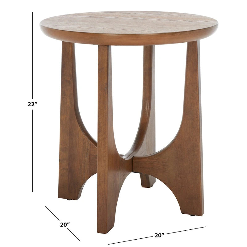Mid-Century Wood Accent Table with Whitewash Finish - 20W x 20D x 22H