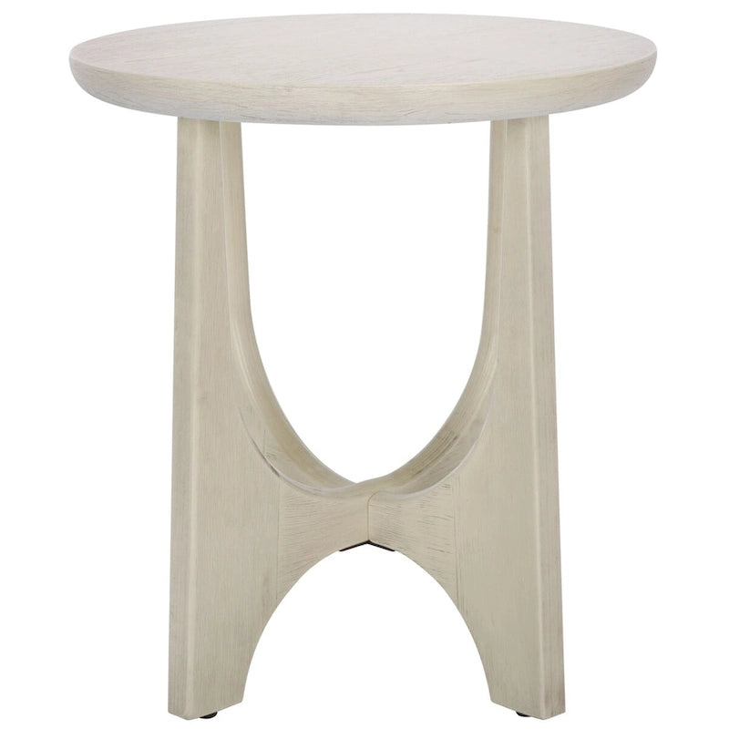 Mid-Century Wood Accent Table with Whitewash Finish - 20W x 20D x 22H