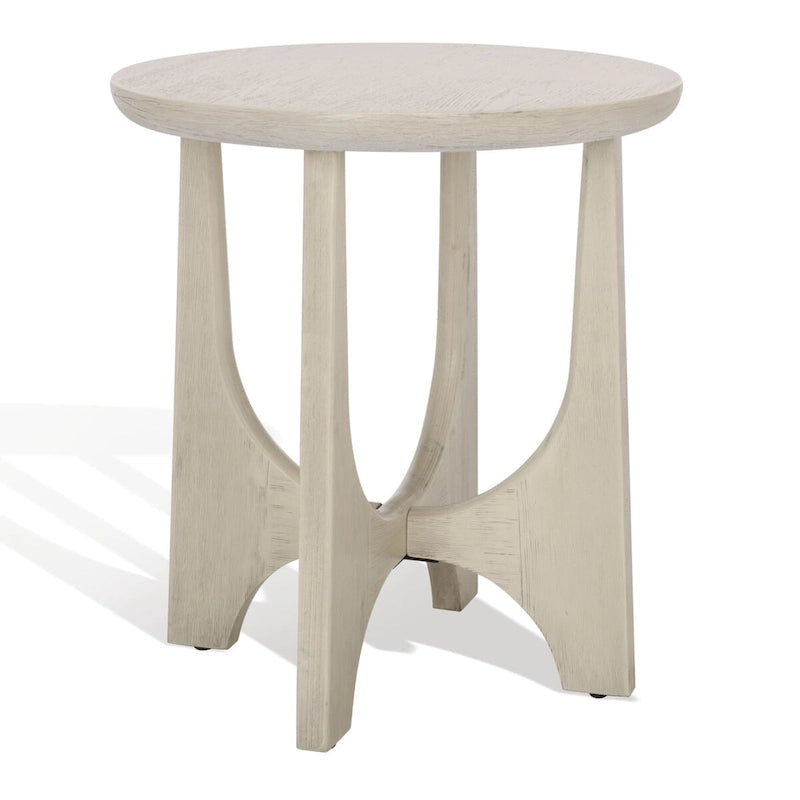 Mid-Century Wood Accent Table with Whitewash Finish - 20W x 20D x 22H